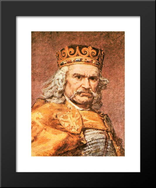 Wladyslaw The Short 20x24 Black Modern Wood Framed Art Print Poster by Matejko, Jan