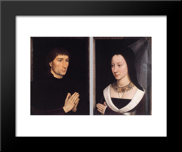 Tommaso Portinari And His Wife 20x24 Black Modern Wood Framed Art Print Poster by Memling, Hans