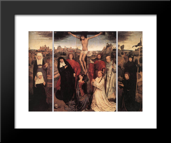 Triptych Of Jan Crabbe 20x24 Black Modern Wood Framed Art Print Poster by Memling, Hans