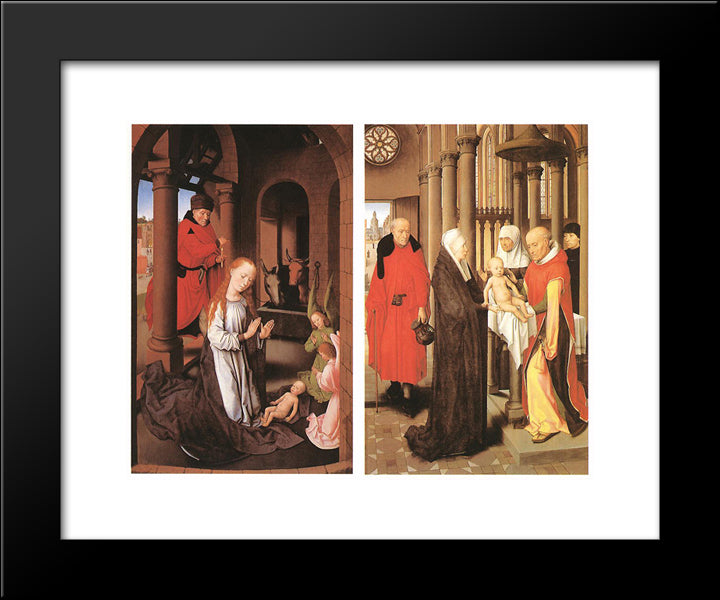 Wings Of A Triptych 20x24 Black Modern Wood Framed Art Print Poster by Memling, Hans