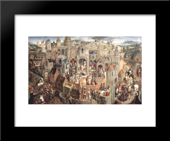 The Passion 20x24 Black Modern Wood Framed Art Print Poster by Memling, Hans