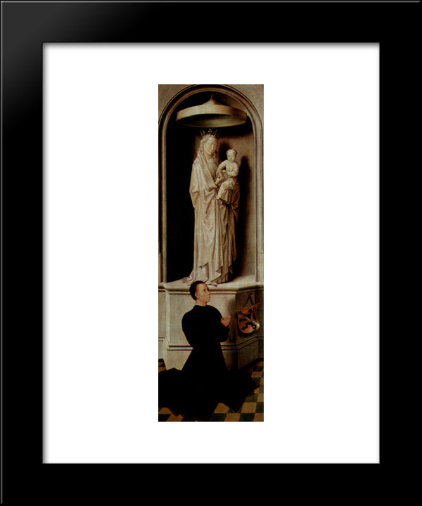 View Of The Last Judgement With Its Panels Closed, Depicting The Donors, Angelo Di Jacopo Tani And His Wife 20x24 Black Modern Wood Framed Art Print Poster by Memling, Hans