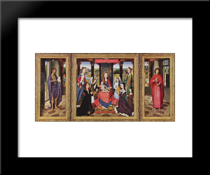 The Virgin And Child With Saints And Donors (The Donne Triptych) 20x24 Black Modern Wood Framed Art Print Poster by Memling, Hans