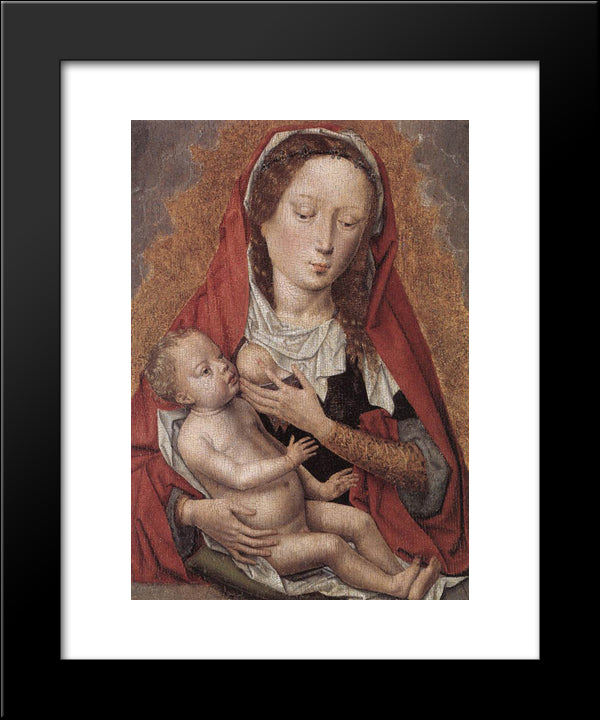 Virgin And Child 20x24 Black Modern Wood Framed Art Print Poster by Memling, Hans