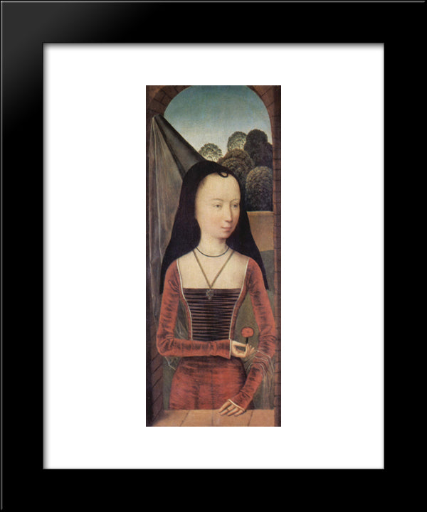 Portrait Of A Young Woman 20x24 Black Modern Wood Framed Art Print Poster by Memling, Hans