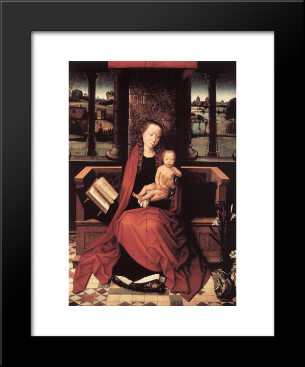 Virgin And Child Enthroned 20x24 Black Modern Wood Framed Art Print Poster by Memling, Hans