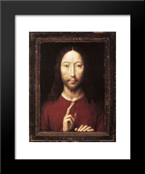 Christ Giving His Blessing 20x24 Black Modern Wood Framed Art Print Poster by Memling, Hans