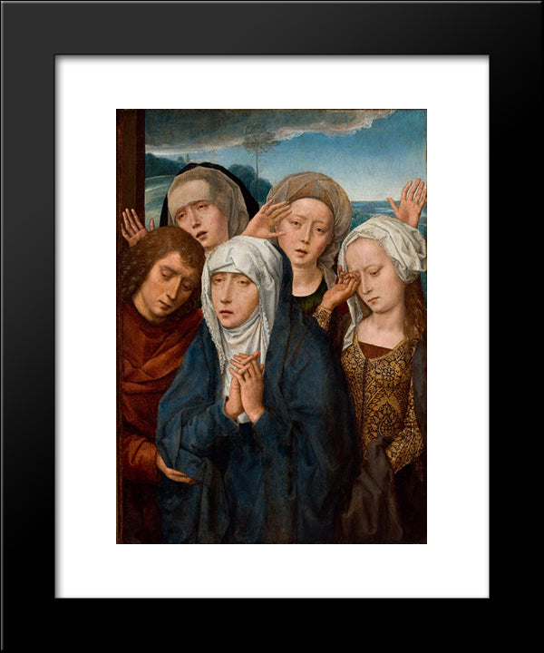 The Mourning Virgin With St. John And The Pious Women From Galilee 20x24 Black Modern Wood Framed Art Print Poster by Memling, Hans