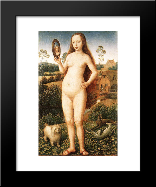 Vanity, Central Panel From The Triptych Of Earthly Vanity And Divine Salvation 20x24 Black Modern Wood Framed Art Print Poster by Memling, Hans