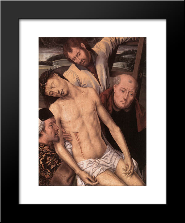 Deposition (Left Wing Of A Diptych) 20x24 Black Modern Wood Framed Art Print Poster by Memling, Hans