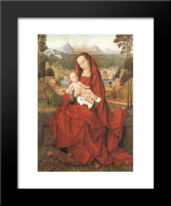 Virgin And Child 20x24 Black Modern Wood Framed Art Print Poster by Memling, Hans