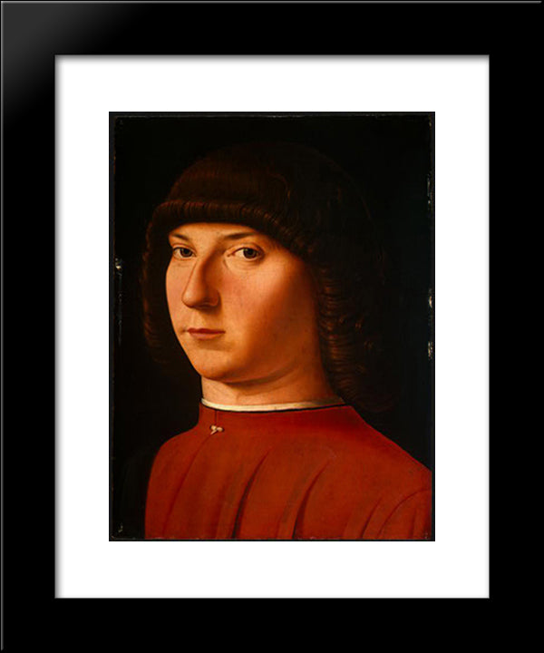 Portrait Of A Young Man 20x24 Black Modern Wood Framed Art Print Poster by Messina, Antonello da