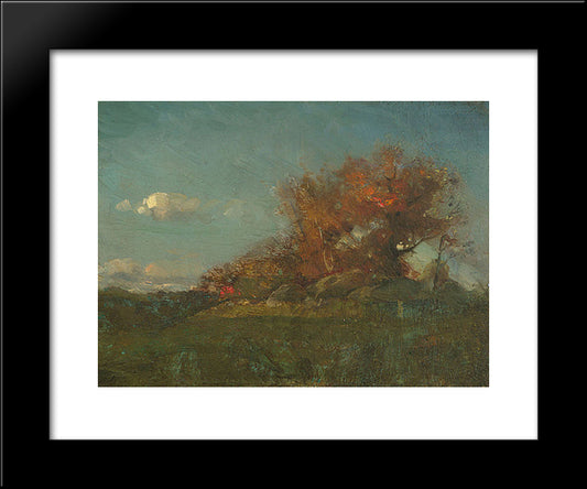 The Fire Of Autumn 20x24 Black Modern Wood Framed Art Print Poster by Metcalf, Willard