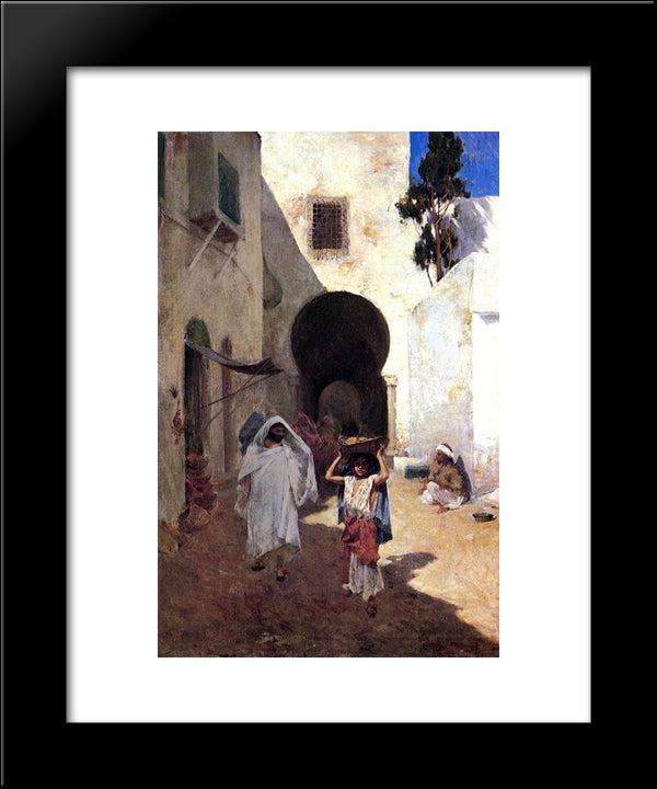 Street Scene Tangiers 20x24 Black Modern Wood Framed Art Print Poster by Metcalf, Willard