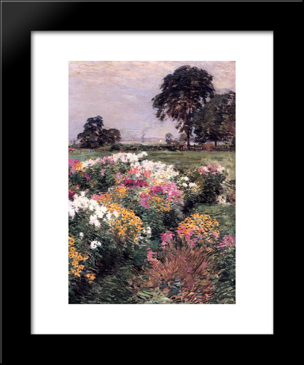 Purple, White And Gold 20x24 Black Modern Wood Framed Art Print Poster by Metcalf, Willard