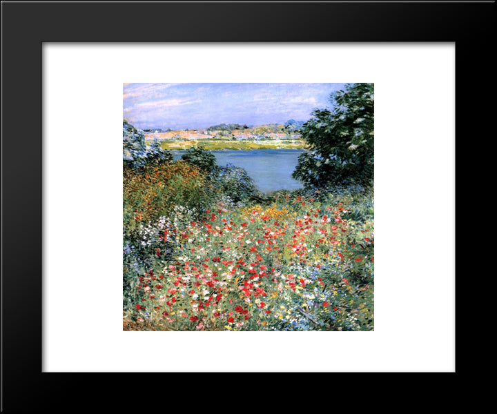 Poppy Garden 20x24 Black Modern Wood Framed Art Print Poster by Metcalf, Willard