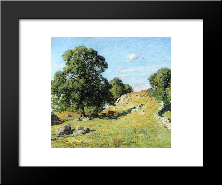Pasture, Old Lyme 20x24 Black Modern Wood Framed Art Print Poster by Metcalf, Willard