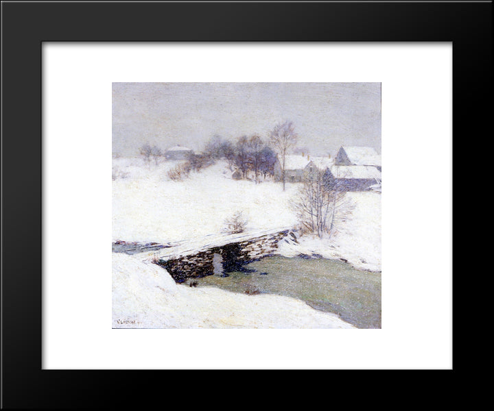 The White Mantle 20x24 Black Modern Wood Framed Art Print Poster by Metcalf, Willard