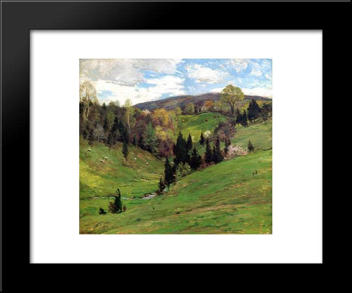 Flying Shadows 20x24 Black Modern Wood Framed Art Print Poster by Metcalf, Willard