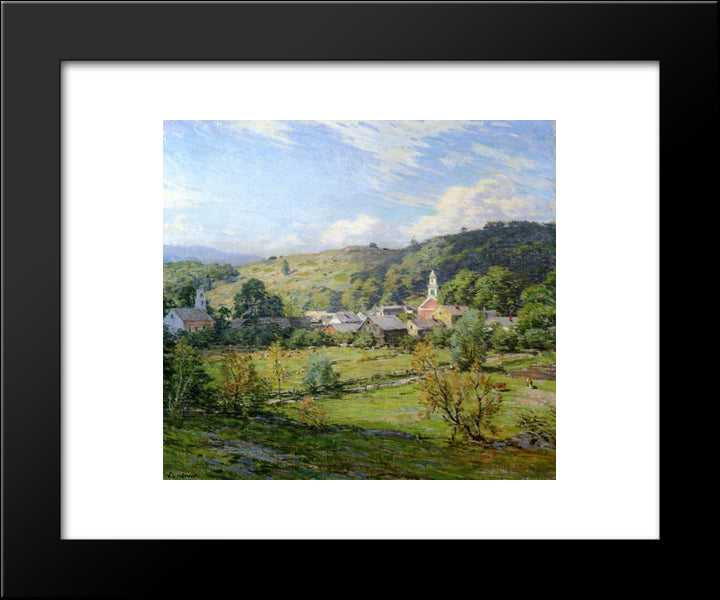 September Morning, Plainfield, New Hampshire 20x24 Black Modern Wood Framed Art Print Poster by Metcalf, Willard