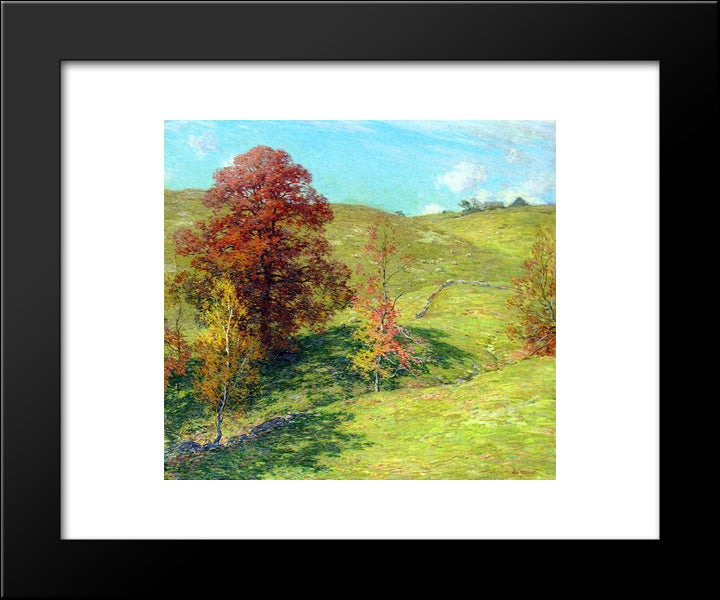 The Red Oak (No.2) 20x24 Black Modern Wood Framed Art Print Poster by Metcalf, Willard