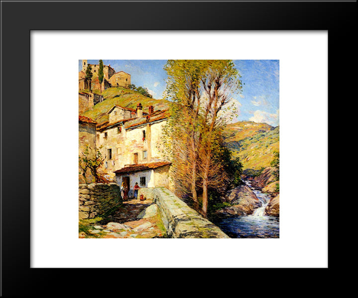 Old Mill, Pelago, Italy 20x24 Black Modern Wood Framed Art Print Poster by Metcalf, Willard