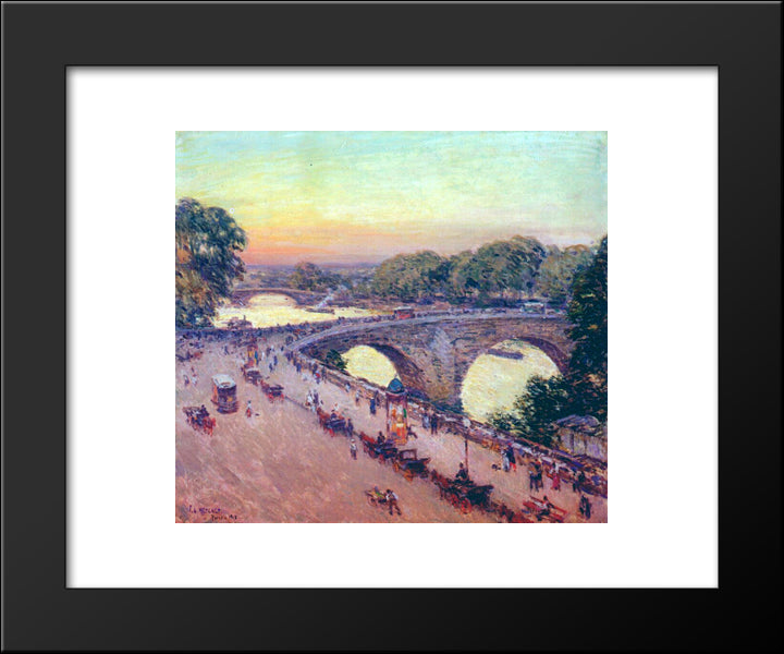 Pont Royal 20x24 Black Modern Wood Framed Art Print Poster by Metcalf, Willard