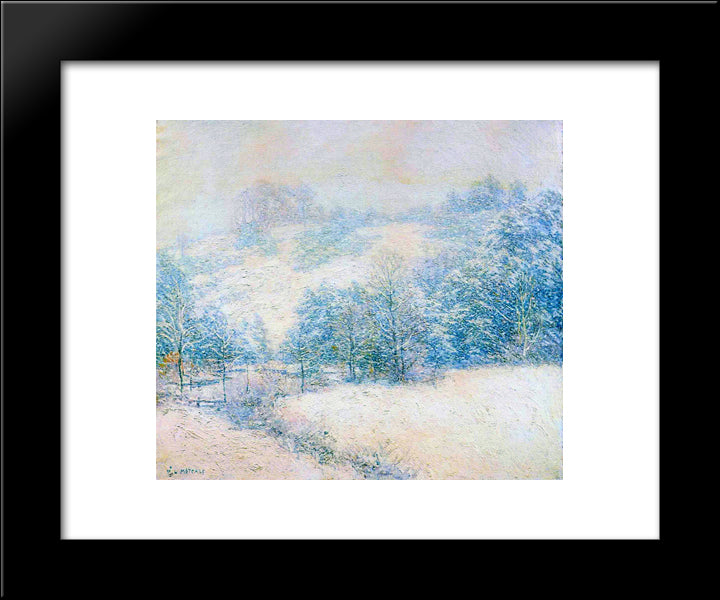The Winter'S Festival 20x24 Black Modern Wood Framed Art Print Poster by Metcalf, Willard