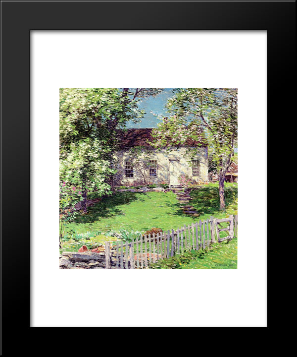 The Little White House 20x24 Black Modern Wood Framed Art Print Poster by Metcalf, Willard