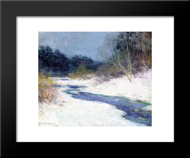 Thawing Brook 20x24 Black Modern Wood Framed Art Print Poster by Metcalf, Willard
