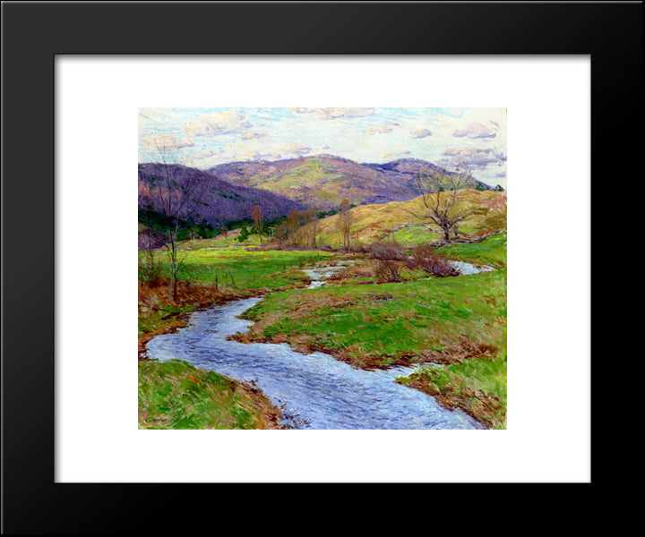 Swollen Brook (No. 2) 20x24 Black Modern Wood Framed Art Print Poster by Metcalf, Willard