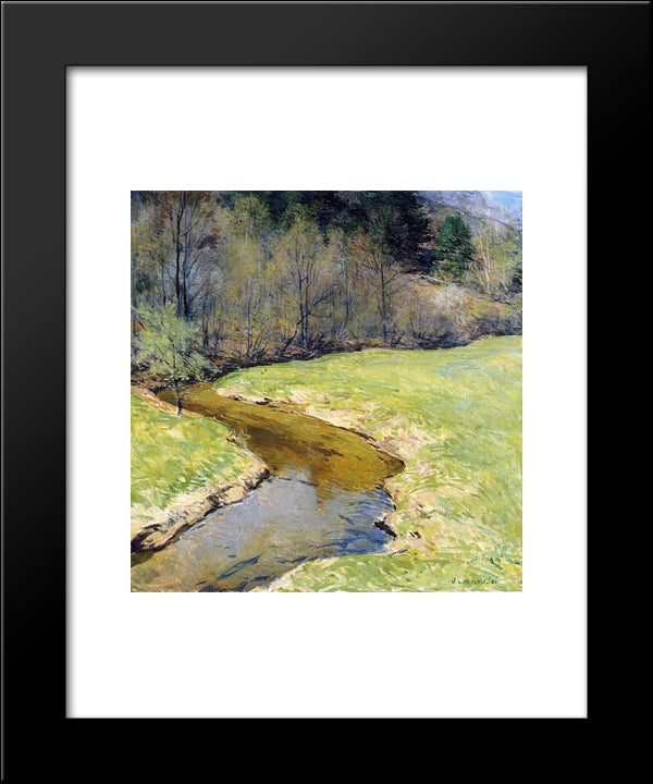 The Sunny Brook, Chester, Vermont 20x24 Black Modern Wood Framed Art Print Poster by Metcalf, Willard