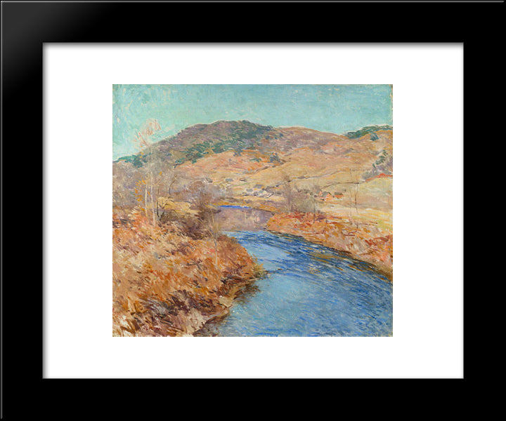 November Morning 20x24 Black Modern Wood Framed Art Print Poster by Metcalf, Willard
