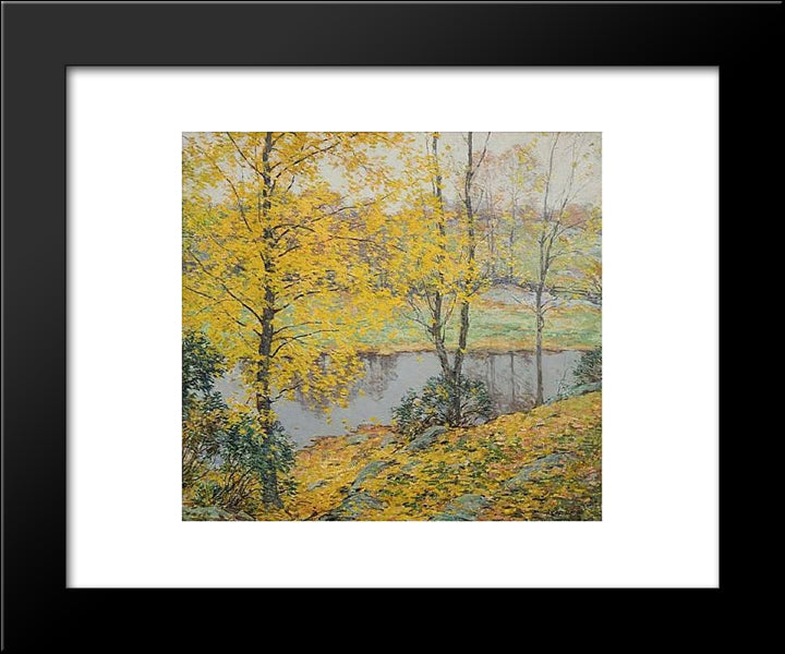 The Golden Screen 20x24 Black Modern Wood Framed Art Print Poster by Metcalf, Willard