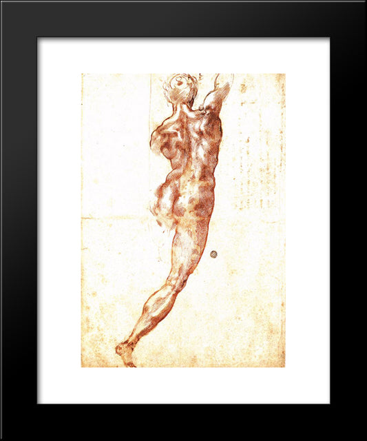 Study To 'Battle Of Cascina' 20x24 Black Modern Wood Framed Art Print Poster by Michelangelo