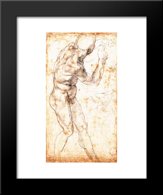 Study To 'Battle Of Cascina' 20x24 Black Modern Wood Framed Art Print Poster by Michelangelo