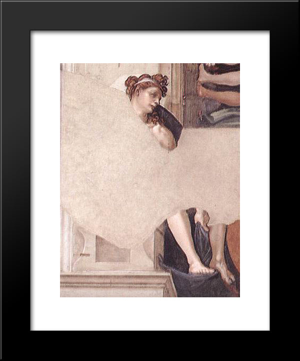 Ignudo 20x24 Black Modern Wood Framed Art Print Poster by Michelangelo