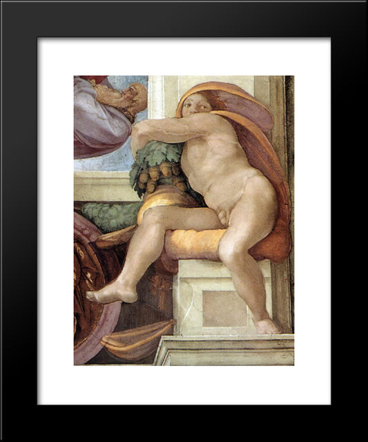 Ignudo 20x24 Black Modern Wood Framed Art Print Poster by Michelangelo