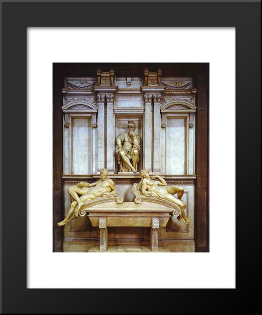 Tomb Of Lorenzo De Medici 20x24 Black Modern Wood Framed Art Print Poster by Michelangelo
