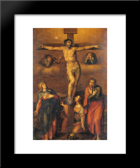 Crucifixion 20x24 Black Modern Wood Framed Art Print Poster by Michelangelo