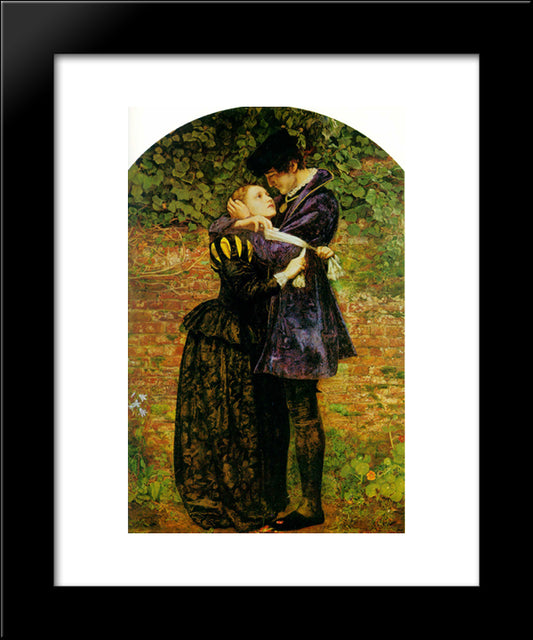 A Huguenot, On St. Bartholomew'S Day, Refusing To Shield Himself From Danger By Wearing The Roman Catholic Badge 20x24 Black Modern Wood Framed Art Print Poster by Millais, John Everett