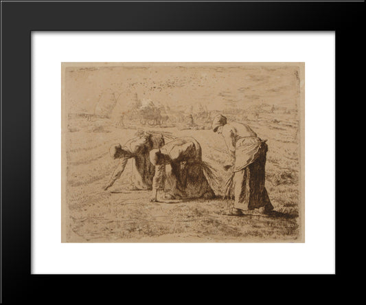 The Gleaners 20x24 Black Modern Wood Framed Art Print Poster by Millet, Jean Francois