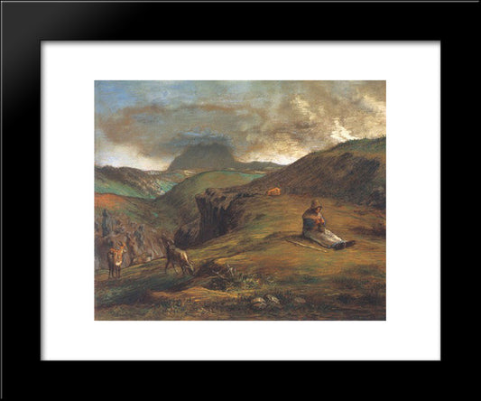 Puy De Dome 20x24 Black Modern Wood Framed Art Print Poster by Millet, Jean Francois