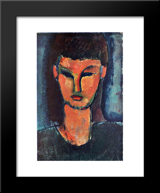 Young Woman 20x24 Black Modern Wood Framed Art Print Poster by Modigliani, Amedeo