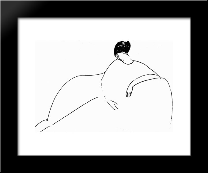 Anna Akhmatova 20x24 Black Modern Wood Framed Art Print Poster by Modigliani, Amedeo