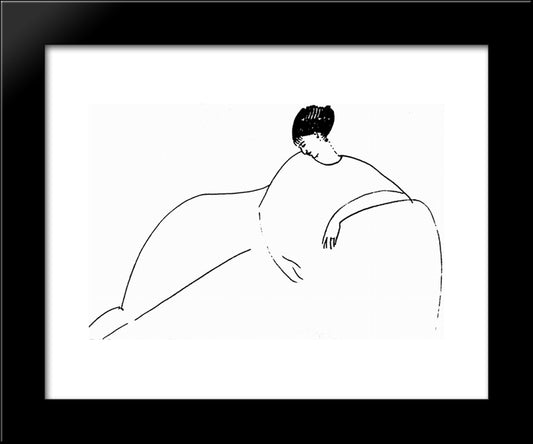 Anna Akhmatova 20x24 Black Modern Wood Framed Art Print Poster by Modigliani, Amedeo