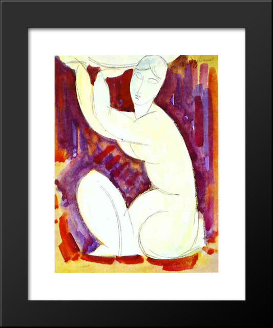 Caryatid 20x24 Black Modern Wood Framed Art Print Poster by Modigliani, Amedeo