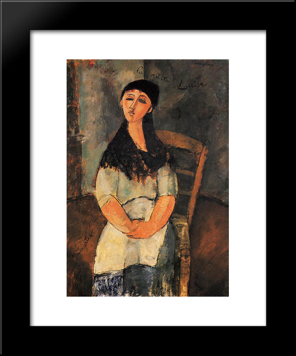 Little Louise 20x24 Black Modern Wood Framed Art Print Poster by Modigliani, Amedeo