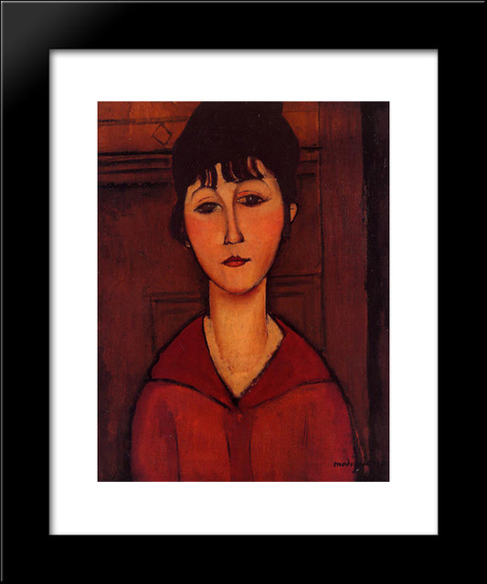 Head Of A Young Girl 20x24 Black Modern Wood Framed Art Print Poster by Modigliani, Amedeo