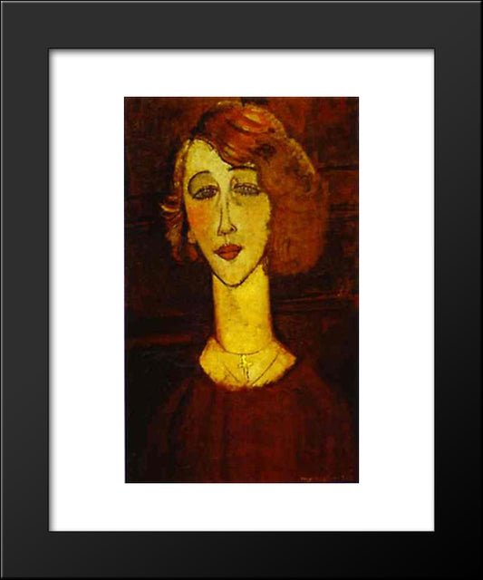 Lolotte 20x24 Black Modern Wood Framed Art Print Poster by Modigliani, Amedeo